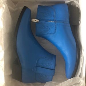 Anine Bing blue western cowboy ankle boots